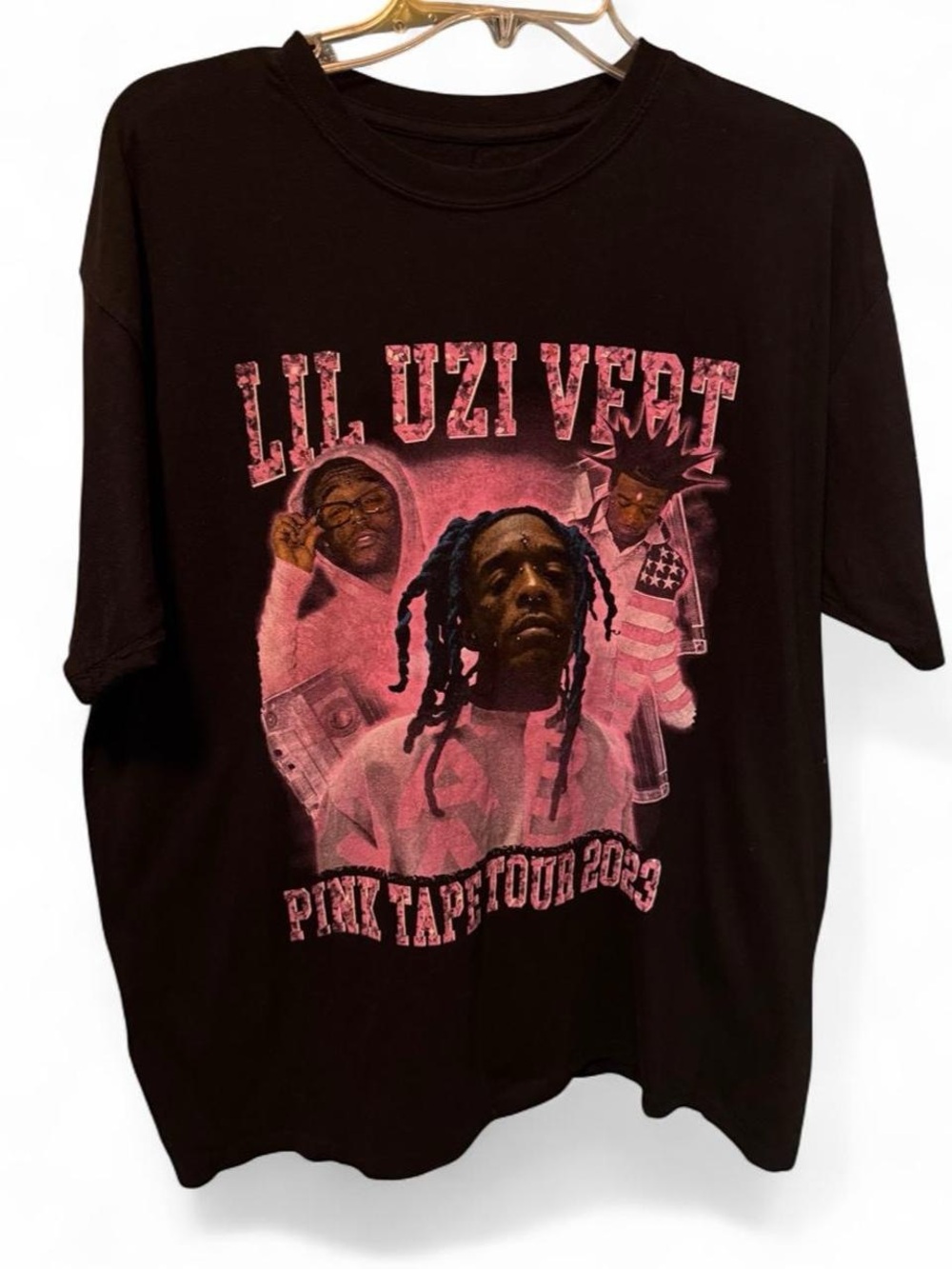 Lil Uzi Vert Black & Pink Graphic Tee - Tour Merch Streetwear Style